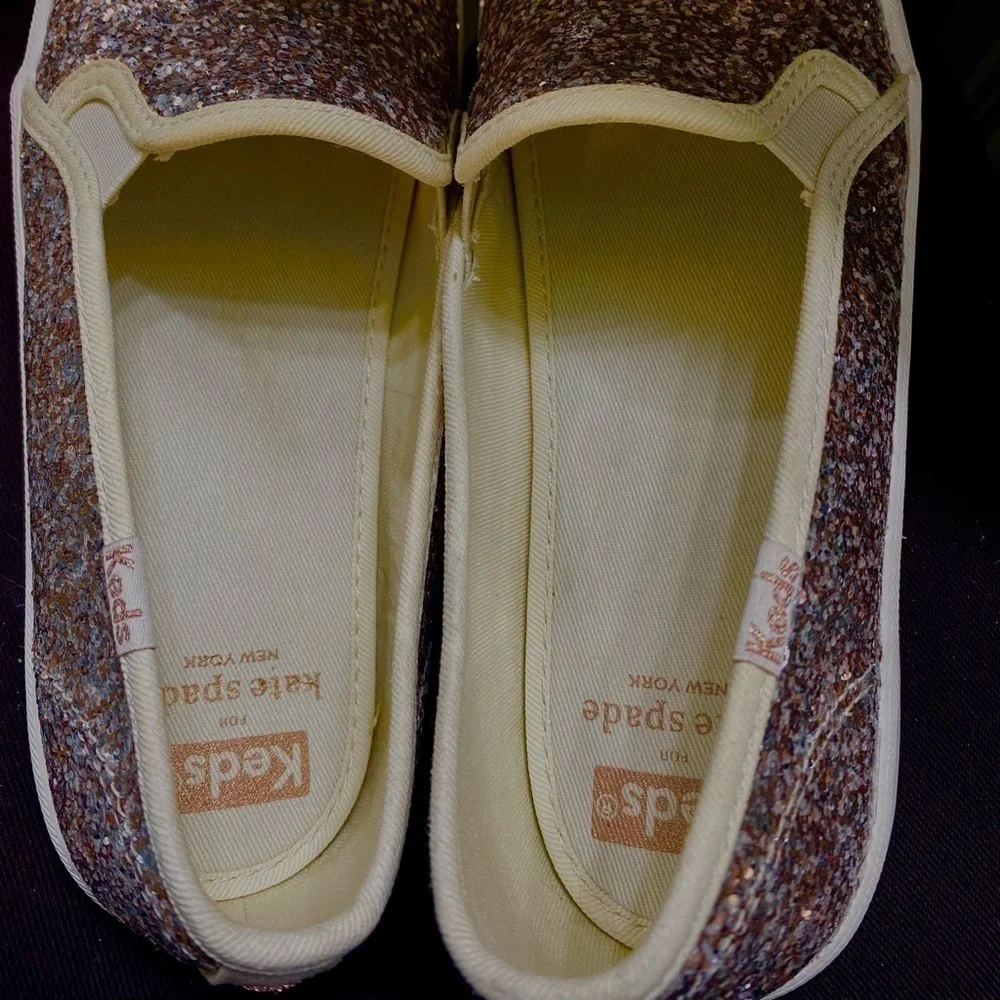 Kate Spade Double Decker Glitter Sneakers Size (5) (6-6.5) RUNS BIG